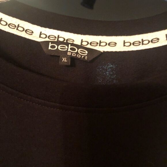BebeWomen’s Black Pullover Sweatshirt w/ Logo runs small - Picture 3 of 6